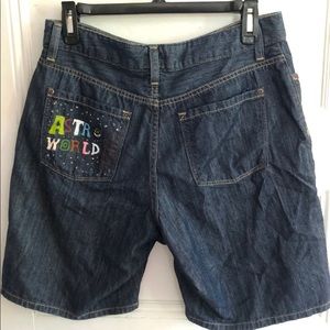Hand painted astroworld jean shorts
